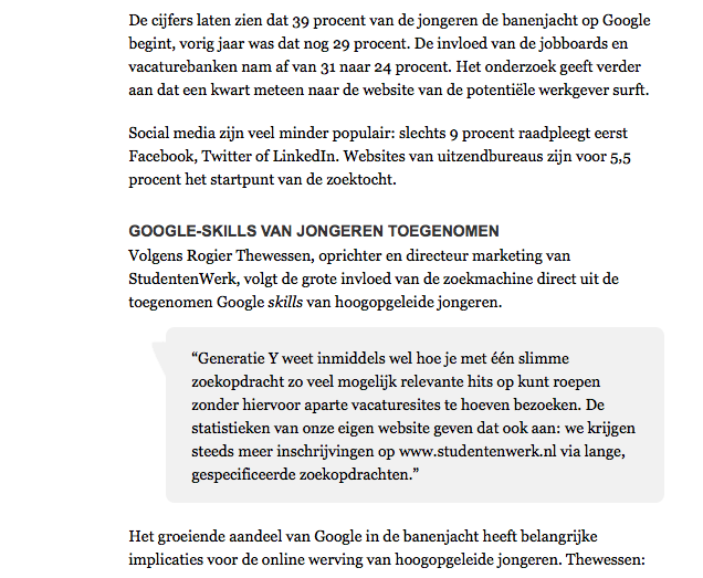 Nrc.nl 2 Vergeet Monsterboard, uw carriere begint op Google